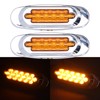 Pair 16LEDs Taillight Electroplated Trim Side Marker Auto External Lamps