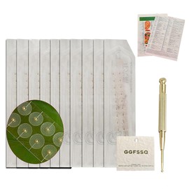 GGFSSQ Ear Seeds Acupuncture Kit - 200 Pieces - Acupressure with Ears Seed, with Bonus Free Chart and Brass Acupressure Probe - for Balance & Wellness (gold-200pcs)