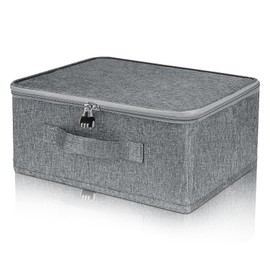 JOZMMZEOOA Foldable Storage Organiser Boxes,Storage Baskets for Shelves 30 * 20 * 14cm Dust proof Closet Clothes Storage BoXes with Zippered Lid for Seasonal Garment Organization