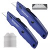 WORKPRO 2PCS Premium Utility Knife Retractable Heavy Duty Box Cutter