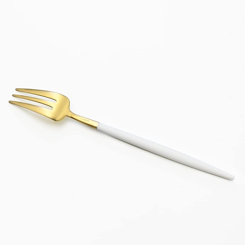 Kuchipol GOA White Matte Gold Pastry Fork