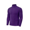 Mens Turtleneck Long Sleeve Shirts Thermal(Purple,X-Large)