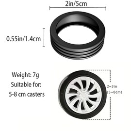 8PCS Luggage Caster Wheel Covers – Shock Absorbing & Noise-Reducing Suitcase Wheel Protectors, Anti-Scratch, Universal Fit for Trolley Cases