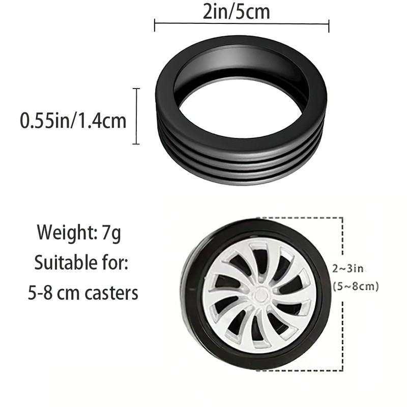 8PCS Luggage Caster Wheel Covers – Shock Absorbing & Noise-Reducing
