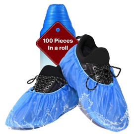 Roll CPE Shoe Covers Disposable - Booties for Shoes Covers with 100 PCS in a Roll,Disposable Shoe Covers for Indoors,Waterproof Shoe Cover,Shoe Covers for Houseworking,Visiting and Decorating