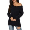 QIXING Women's Casual V-Neck Long Sleeves Side Split Loose Fit