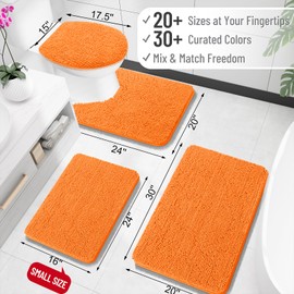 OLANLY Bathroom Rugs 36x24, Extra Soft Absorbent Chenille Bath Rugs, Rubber Backing Quick Dry, Machine Washable Bath Mats for Bathroom Floor, Tub and Shower, Home Decor Accessories, Orange