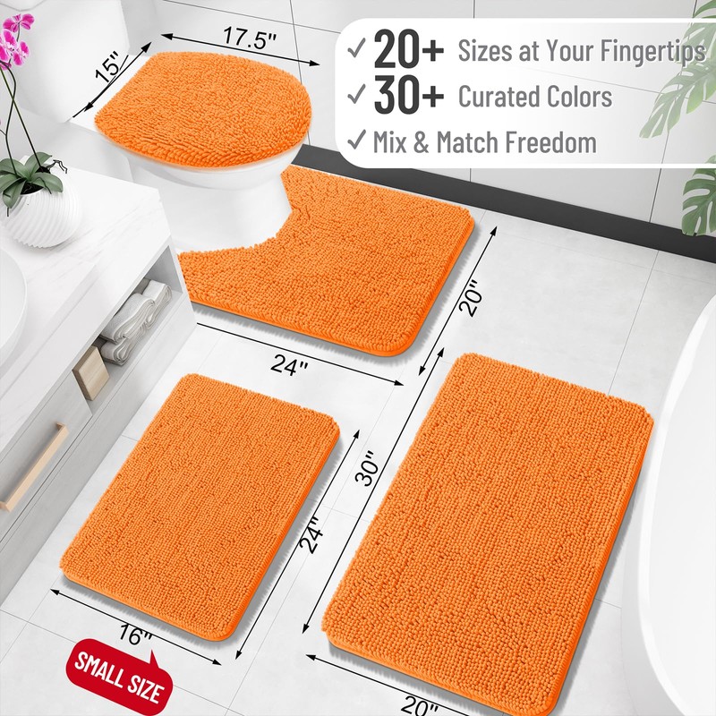 OLANLY Bathroom Rugs 36x24, Extra Soft Absorbent Chenille Bath Rugs,