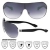Khan Shuttle - One Piece Shield Sunglasses (Silver Black)