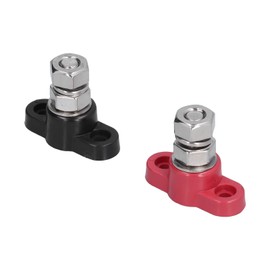 Red & Black 3/8" Stainless Steel Insulated Power Connecting Posts 250A @ 12VDC for Cars, Motorhomes, ATVs, Motorcycles and More