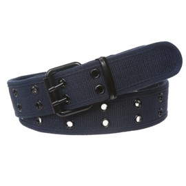 Double Hole Grommets Canvas Web Belt, Navy | 4xl (45"~47" waist)