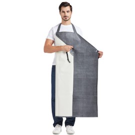 Nanxson Mens Thick Rubber Waterproof Oil Resistance Industrial Workshop Protective Working Apron CF3024 (blackwhite)