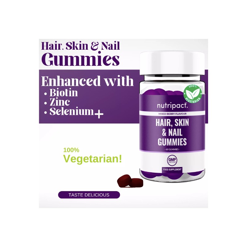 Hair Skin & Nails Gummies - Biotin Hair Growth with
