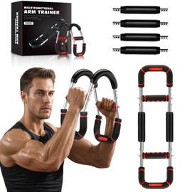 Twister Arm Trainer Adjustable 6 Resistance Levels(60-150lbs) Twister Arm Chest Exerciser with 4 Springs for Men & Women, Portable Body Workout Equipment, Detachable Design Fitness Home Anywhere