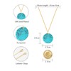 Turquoise Disc Pendant Necklace with Gold-Plated Chain, Boho Style, Handmade