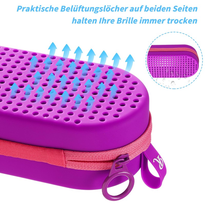 Uarekididol Swimming Goggles Case, Breathable Glasses Case with Drainage Holes