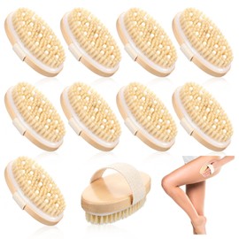 Molain 10 Pcs Dry Brushes for Body Dry Brushing, Exfoliating Bath Brushes Massage Body Scrub Brush for Skin Renewal, Cellulite Reduction, Lymphatic Drainage, Blood Circulation Improvement
