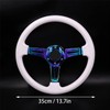 Car Sports Steering Wheel With Rainbow Spokes Classic White Racing