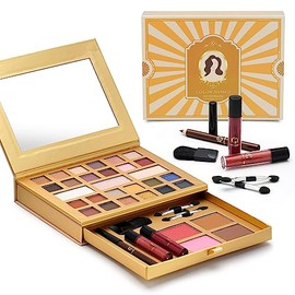 Kit de maquillaje todo en uno, perfecto para mujeres, adolescentes y principiantes. Paleta ideal para viajes con 24 sombras de ojos, brillos labiales