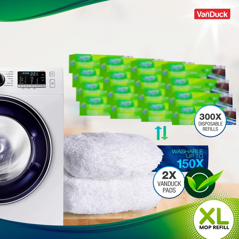 VanDuck Extra Large Cotton Mop Pads Compatible with Swiffer XL