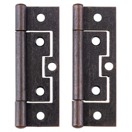 3" Antique Copper Non-Mortise Hinge | Pack of 2 | Cabinet Door, Box, Furniture Hardware | DL-H529B-3AC