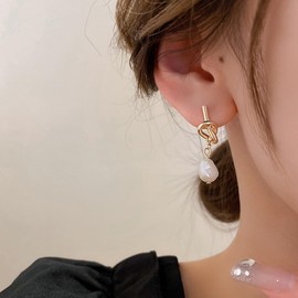 Pearl Earrings for Women Big Pearl Drop Earrings Dainty Gold Pearl Earrings Prom Wedding Earrings for Bride Jewelry Gifts