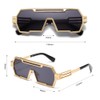 Junsika Retro Steampunk Sunglasses for Men Trendy Cool Design One