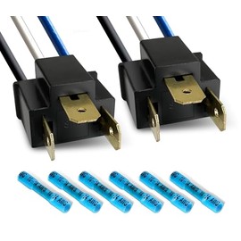 Pack of 2 H4 Socket 9003 HB2 H4 Headlight Socket Connector 14 AWG Male Wiring Harness Connector for LED Replacement
