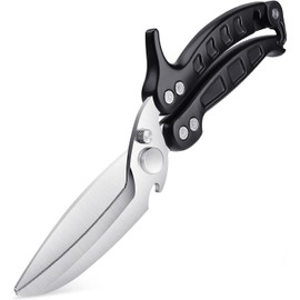 DRAGON RIOT Poultry Shears, Sharp Kitchen Scissors Heavy Duty, Black Kitchen Shears, Meat Cooking Scissors, Poultry Kitchen Scissors Dishwasher Safe for Food, Chicken, Fish, Meat