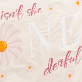 GIOGUK Isn't She Onederful Decal - 1st Birthday Party Decorations, Daisy Theme, Pink, 1 Count, Baby Girls