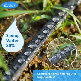 Secbulk 2025 Flat Soaker Hose 20 ft wth Stakes for Garden, 10ft x 2 Linkable Drip Hose Diy Garden Irrigation System Saving 80% Water, Dual-layer Leak-free Design Water Hose with Holes