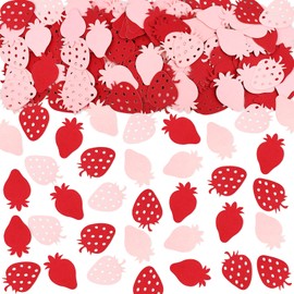 Blumomon 200pcs Strawberry Confetti Birthday Party Decorations Table Decoration Baby Shower 、 Party Supplies