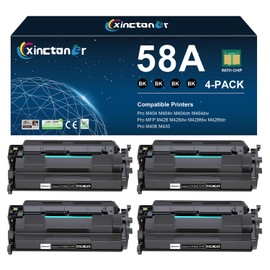 58A Toner Cartridge Black CF258A Compatible Replacement for HP 58A CF258A 58X CF258X Toner Work with Laserjet Pro MFP M428fdw M404dn M404n M404dw M428fdn M430f M406dn Printer (4 Black with Chip)