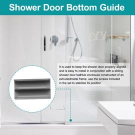 M6219 Sliding Shower Door Bottom Guide(Grey) for Sliding Shower Door (Top Hung) Shower Door Guide, 1/2 in Channels for Glass Shower Door Plastic Guide(1 Pack)(Grey)