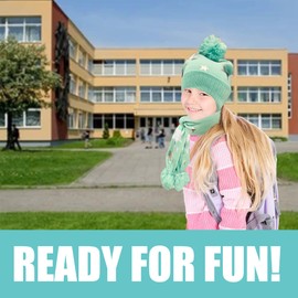 PEAK 2 PEAK Girls 3-Piece Winter Beanie Hat, Scarf and Gloves Cold Weather Set