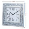 Silver Mirror Clock Crystal Sparkle Twinkle Bling Crush Diamond Mirrored