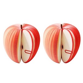 Cafurty 2 Pack Apple-shaped Cute Memo Pad Set, 3D Fruit Shape Non-Sticky Memo Notes, Creative Practical Three-dimensional Table Decoration Post Notepads, Office Decorations Office Supplies