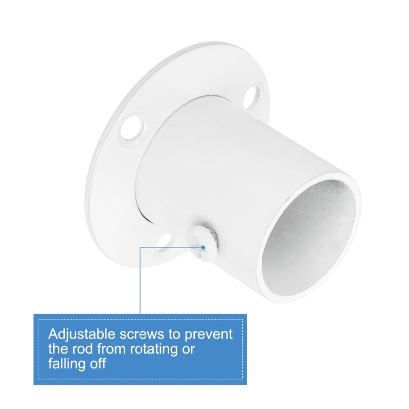 uxcell Closet Rod Bracket, 4Pcs Stainless Steel Flange Closet Holder,