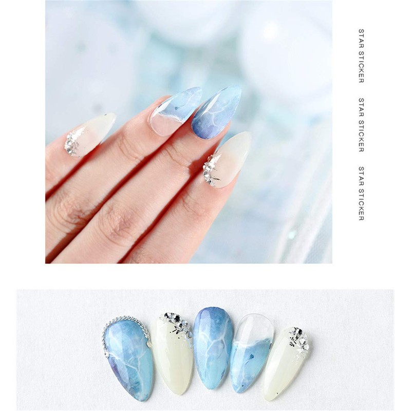 10 Stickers Laser Galaxy Starry Sky Nail Foil Nail Decor