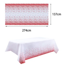 3Pack White and Rose Gold Dot Table Cloth Party Disposable Tablecloths,137x274cm Large Confetti Table Covers Rectangle Plastic Tablecloth Party for Picnic,Wedding,Birthday,Christmas Table Decorations