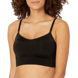 Warner's womens Easy Does It Dig-free Comfort Band With Seamless Stretch Wireless Lightly Lined Convertible Comfort Bra, Rich Black, Medium US
