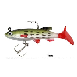 Artificial Bait, 10 Piece Bait Set, Rubber Fish with Jig Head, Soft Fishing Lure, CuiCanfla for Pike, Bass, Zander, Fishing Bait