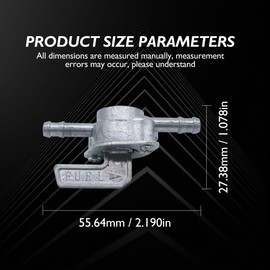 OXCANO Inline Fuel Tank Tap Valve Petcock On-Off Switch Fits Most 50 cc 70cc 110cc 125cc Scooters Mopeds Quads ATVs Dirt Pit Bikes and Go Karts 2 Pcs - 0.24" (6mm)