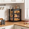 WOWLIVE Black Bread Box for Kitchen Countertop, Large 3 Layers
