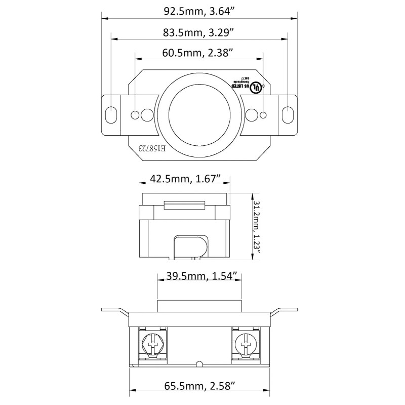 AC WORKS® 30 Amp 3-Phase 120/208 Volt NEMA L21-30R DIY