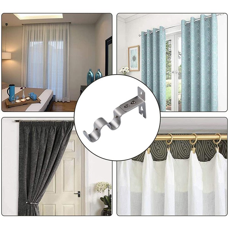 ANCLLO 3pcs Heavy Duty Curtain Rod Brackets for 3/4 Inch
