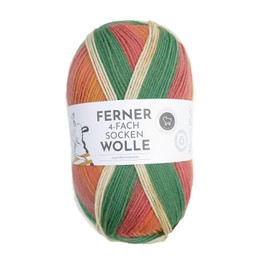 Ferner Wolle 4-Ply Sock Wool with Merino Wool, Mulesing-Free, 4-Ply Sock Yarn with Colour Gradient, 100 g (714/24)