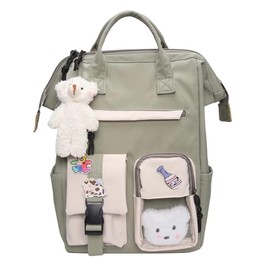 NEWSTYP Kawaii-Rucksack mit Nadeln, Kawaii-Schulrucksack, niedlicher ästhetischer Rucksack, niedlicher Kawaii-Rucksack für Mädchen und Kinder