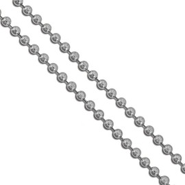 Stainless Steel Military Ball Bead Chain 2.3mm Dog Tag Link Pallini Necklace 18"