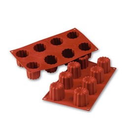 Silikomart Professional Silicone Bakeware: Bordelais 3.1 Oz, 2.17" Dia x 1.97" High, 8 Cavities